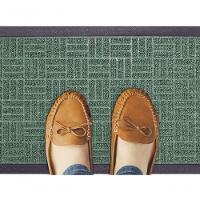 Capacho Textura Quadriculada Com Borda Fenice Verde 69x39cm - Uzoo Tapete Fenice Liso 69x39cm Verde - 2