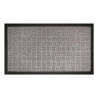 Capacho Com Borda Fenice Liso Cinza 89x59cm - Uzoo Tapete Fenice Liso 89x59cm Cinza - 1