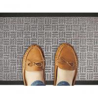 Capacho Com Borda Fenice Liso Cinza 89x59cm - Uzoo Tapete Fenice Liso 89x59cm Cinza - 2