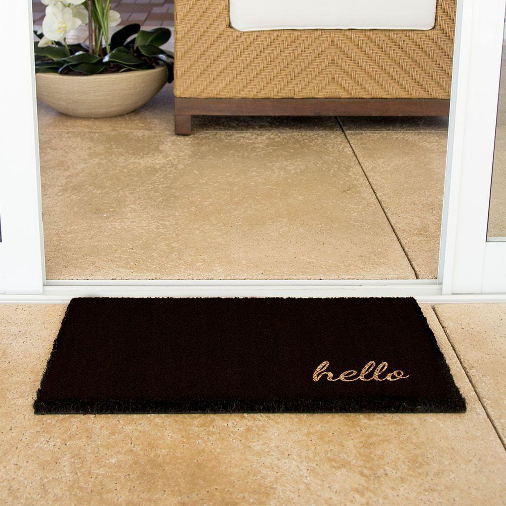 Capacho De Poa Fibra De Coco Hello 75x45cm - Uzoo Capacho Fibra De Coco Rt 75x45cm Hello - 2