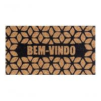 Capacho De Poa Fibra De Coco Geometrico Preto 60x33cm - Uzoo Capacho Fibra De Coco Rt 60x33cm Geometrico Preto - 1