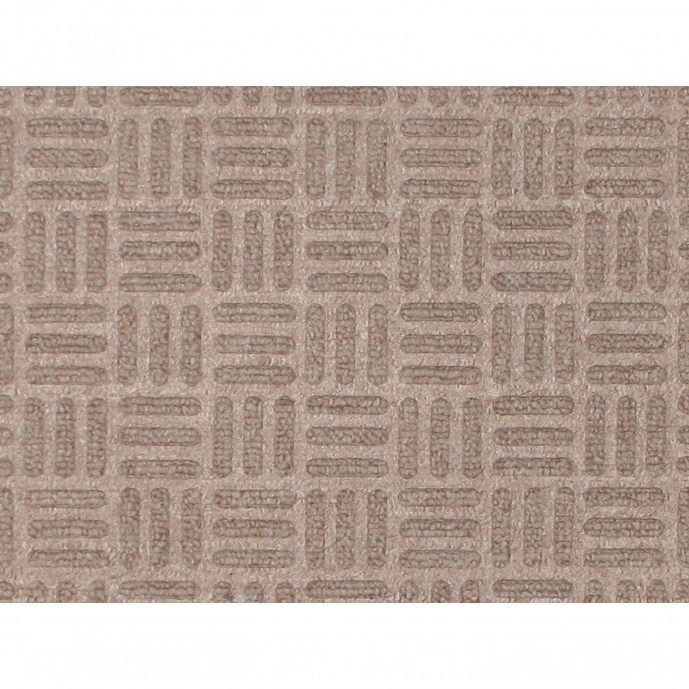 Capacho Textura Quadriculada Com Borda Fenice Bege 69x39cm - Uzoo Tapete Fenice Liso 69x39cm Bege - 3