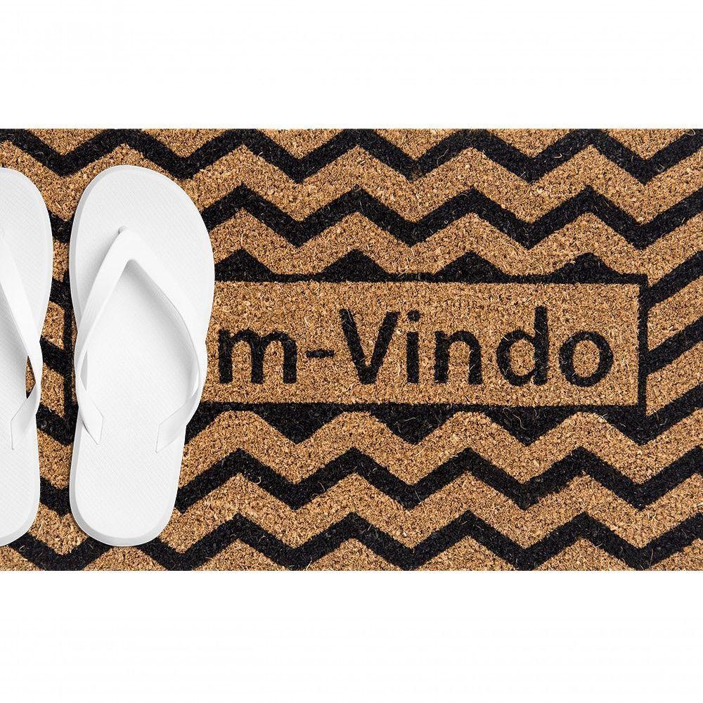 Capacho De Poa Fibra De Coco Zig Zag 60x33cm - Uzoo Capacho Fibra De Coco Rt 60x33cm Zigzag Preto - 2