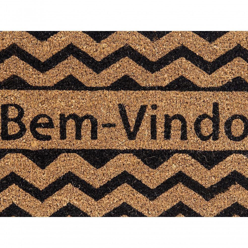 Capacho De Poa Fibra De Coco Zig Zag 60x33cm - Uzoo Capacho Fibra De Coco Rt 60x33cm Zigzag Preto - 3