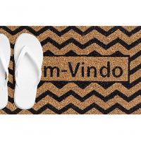 Capacho De Poa Fibra De Coco Zig Zag 60x33cm - Uzoo Capacho Fibra De Coco Rt 60x33cm Zigzag Preto - 2