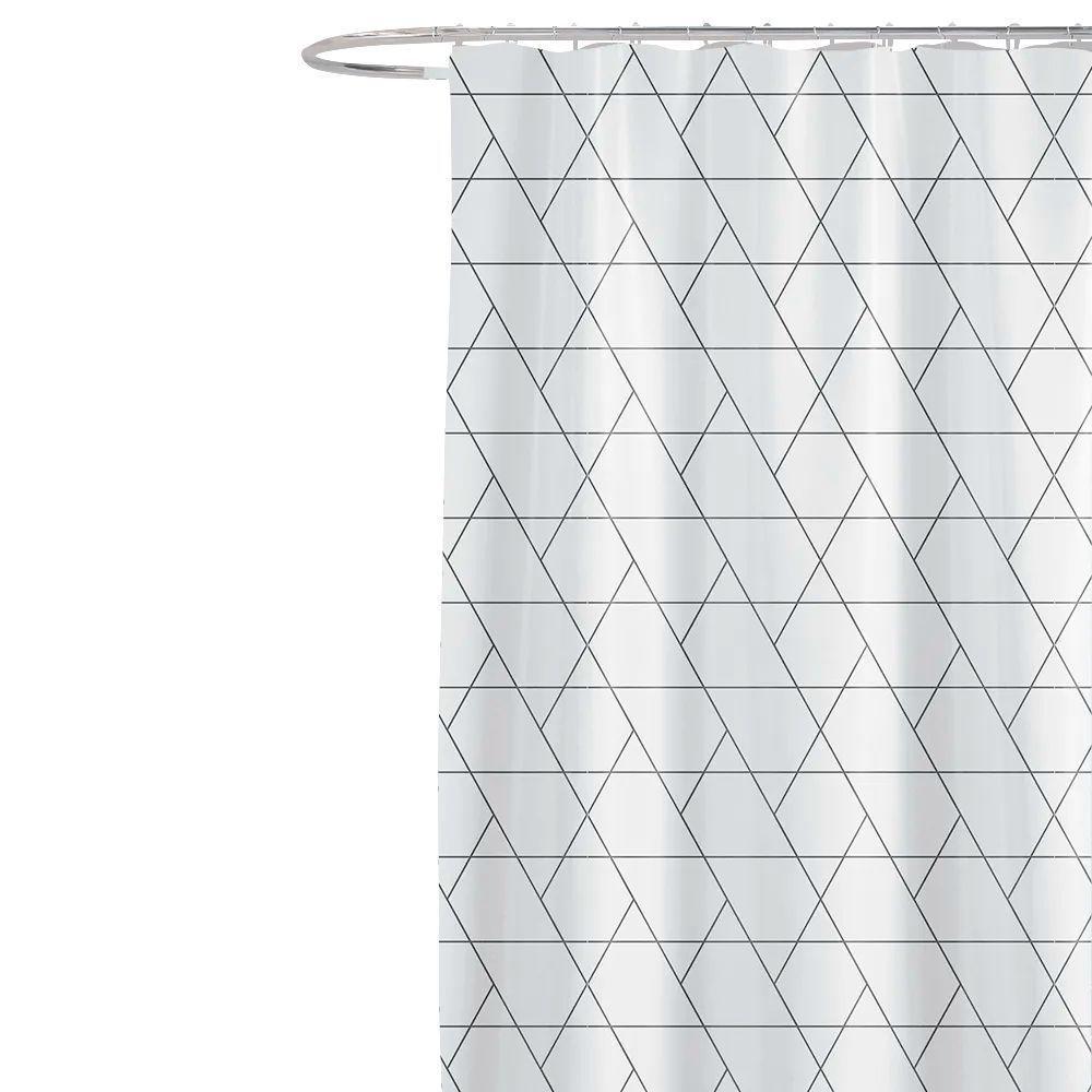 Coina Box Poliéster Azulejo Diagonal 198x180cm - Uzoo Cortina Box Poliester 1.98x1.80m Azulejo Diagonal 829973 - 1