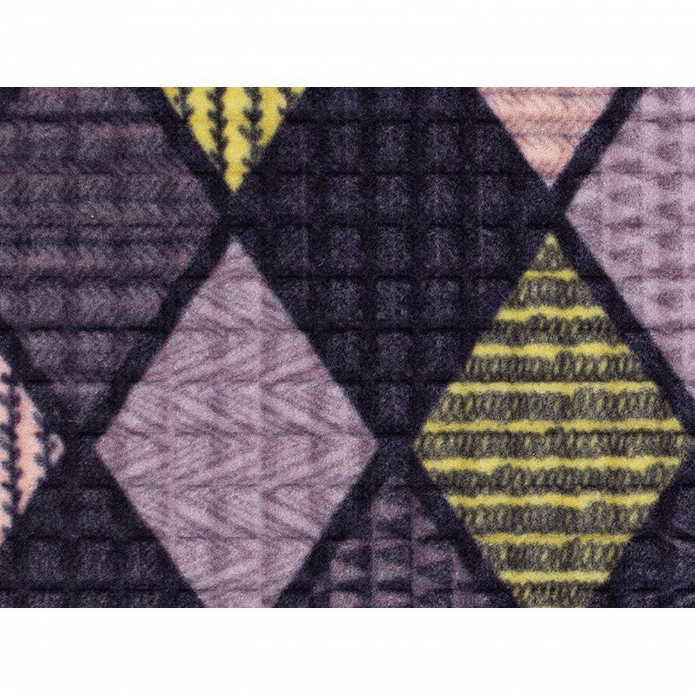 Capacho Fenice Estampado Patchwork Amarelo 59x39cm - Uzoo Tapete Fenice Estampado 59x39cm Patchwork Amarelo - 3