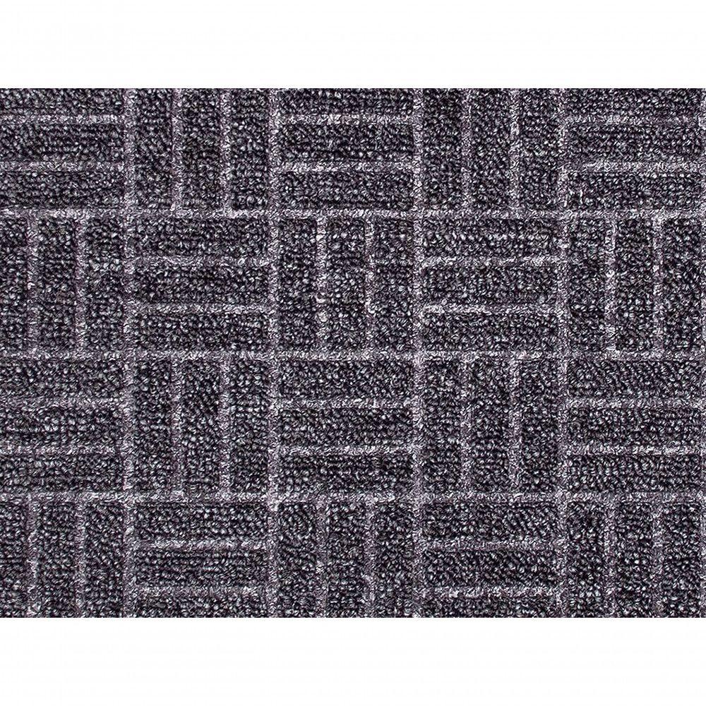 Capacho Com Borda Fenice Liso Cinza Escuro 89x59cm - Uzoo Tapete Fenice Liso 89x59cm Cinza Escuro Mescla - 3