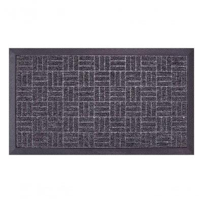 Capacho Com Borda Fenice Liso Cinza Escuro 89x59cm - Uzoo Tapete Fenice Liso 89x59cm Cinza Escuro Mescla