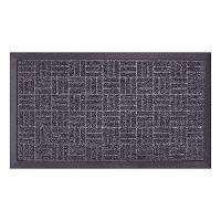 Capacho Com Borda Fenice Liso Cinza Escuro 89x59cm - Uzoo Tapete Fenice Liso 89x59cm Cinza Escuro Mescla - 1