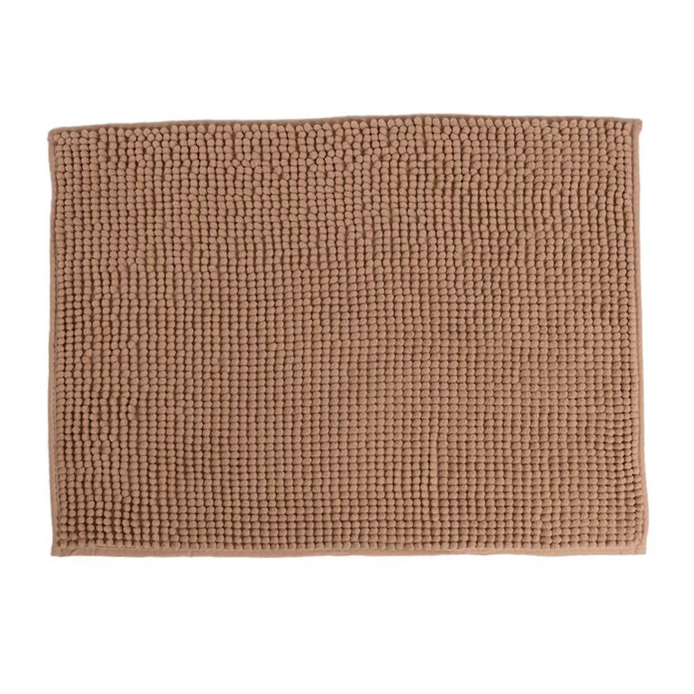 Tapete De Banheiro Chenille Bege 60x40cm - Uzoo Tapete Chenille 60x40cm Bege - 1