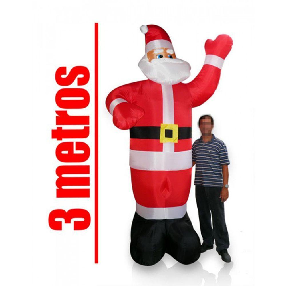 Papai Noel Inflavel Gigante Com 3 Metros De Altura Natal Enfeite Natalino - 4