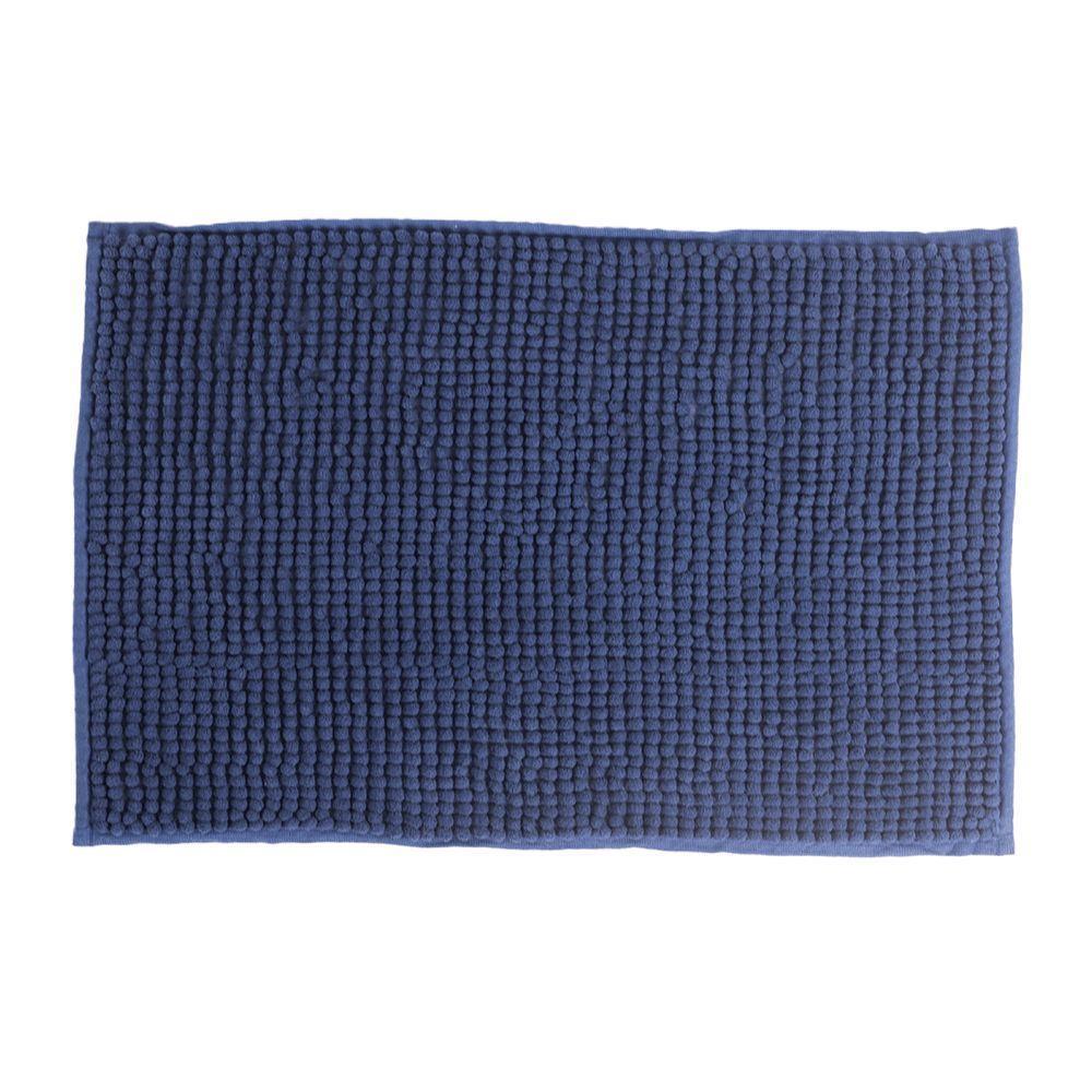Tapete De Banheiro Chenille Azul Marinho 60x40cm - Uzoo Tapete Chenille 60x40cm Azul Marinho - 1