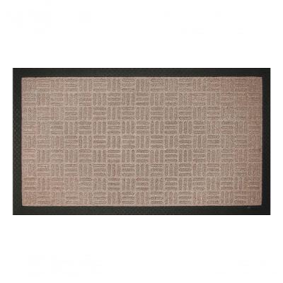 Capacho Com Borda Fenice Liso Bege 89x59cm - Uzoo Tapete Fenice Liso 89x59cm Bege