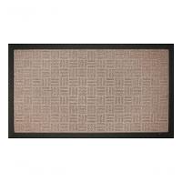 Capacho Com Borda Fenice Liso Bege 89x59cm - Uzoo Tapete Fenice Liso 89x59cm Bege - 1