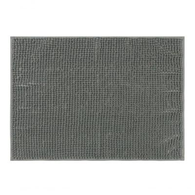 Tapete De Banheiro Chenille Cinza Escuro 70x50cm - Uzoo Tapete Chenille 70x50cm Cinza Escuro