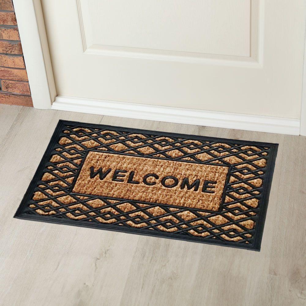 Capacho De Porta Fibra Emborrachado Panamá Zig Zag 60x40cm - Uzoo Capacho Fibra Emborrachado Panama 60x40cm Zig-zag - 2