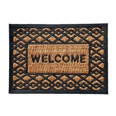 Capacho De Porta Fibra Emborrachado Panamá Zig Zag 60x40cm - Uzoo Capacho Fibra Emborrachado Panama 60x40cm Zig-zag