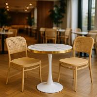 Conjunto Mesa De Jantar Redonda Majestic 70cm Branca Com 2 Cadeiras Roma - Nude - 2