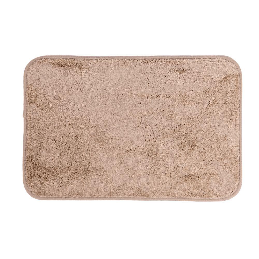 Tapete De Microfibra Comfort Bege 58x38cm - Uzoo Tapete Microfibra Comfort 58x38cm Bege - 1