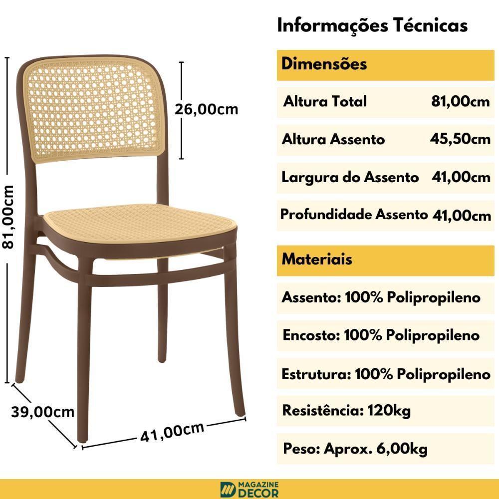 Conjunto Mesa De Jantar Redonda Majestic 70cm Branca Com 2 Cadeiras Roma - Marrom - 2