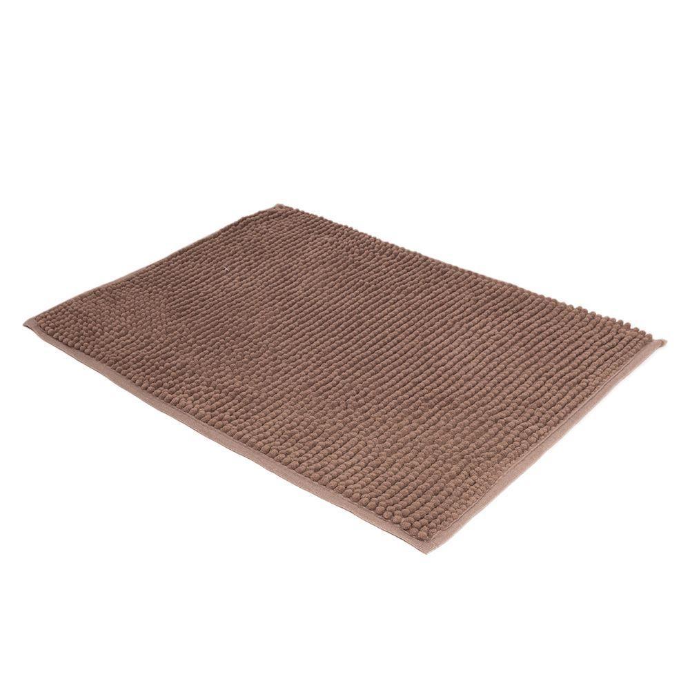 Tapete De Banheiro Chenille Marrom 70x50cm - Uzoo Tapete Chenille 70x50cm Marrom - 2
