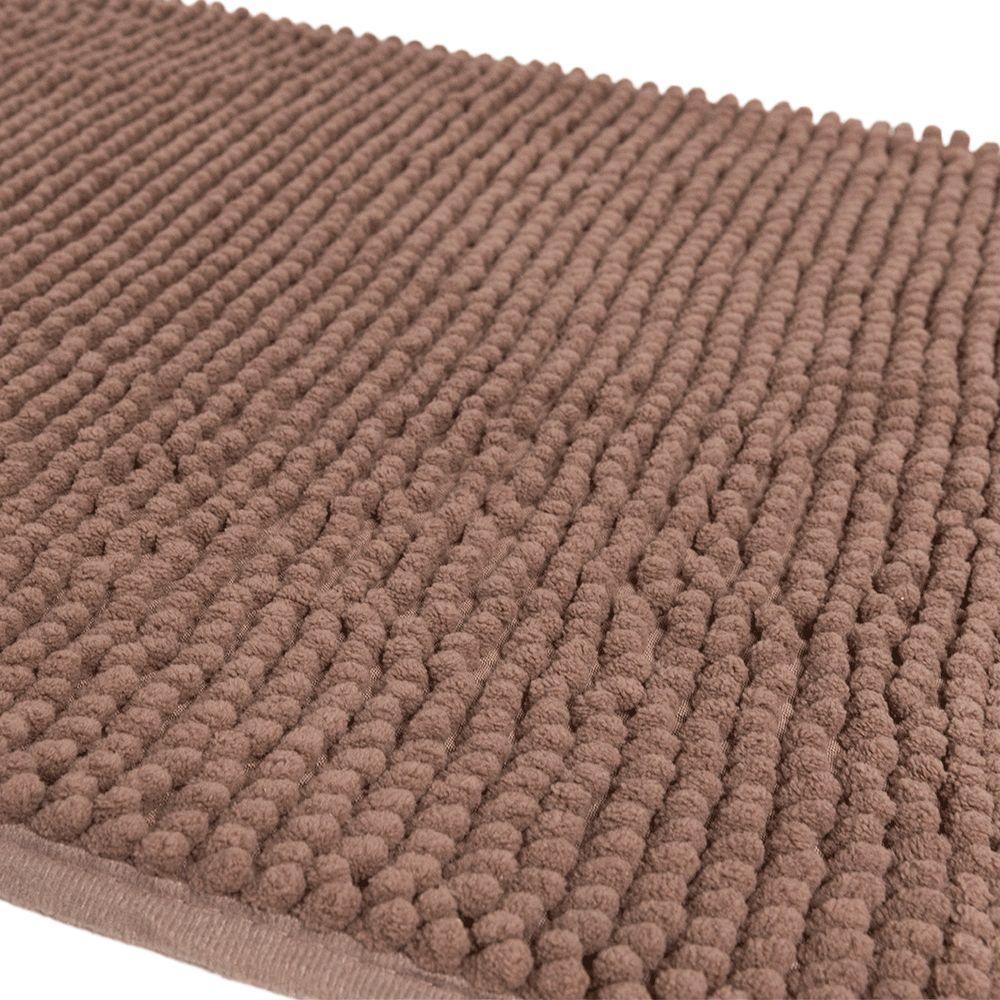 Tapete De Banheiro Chenille Marrom 70x50cm - Uzoo Tapete Chenille 70x50cm Marrom - 3