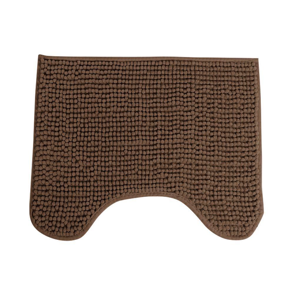 Jogo De Tapetes 2 Pçs Chenille Marrom 60x40 - 50x40cm - Uzoo Jogo 2 Tapetes Chenille 60x40-50x40cm Marrom - 3