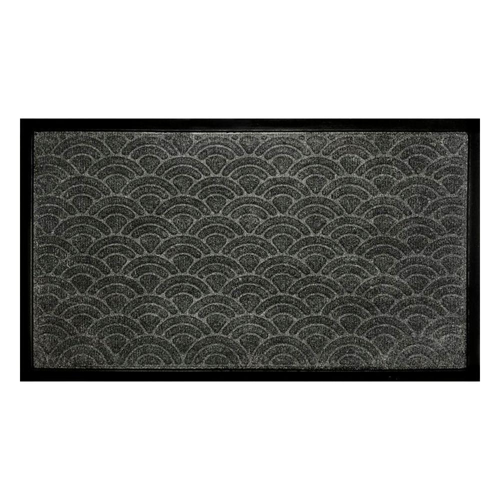 Capacho Fenice Textura Escamas Cinza 70x40cm - Uzoo Tapete Fenice Texturas 70x40cm Escamas Cinza Cj-jp02 Grey - 1