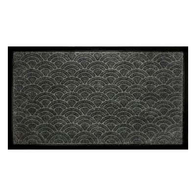 Capacho Fenice Textura Escamas Cinza 70x40cm - Uzoo Tapete Fenice Texturas 70x40cm Escamas Cinza Cj-jp02 Grey