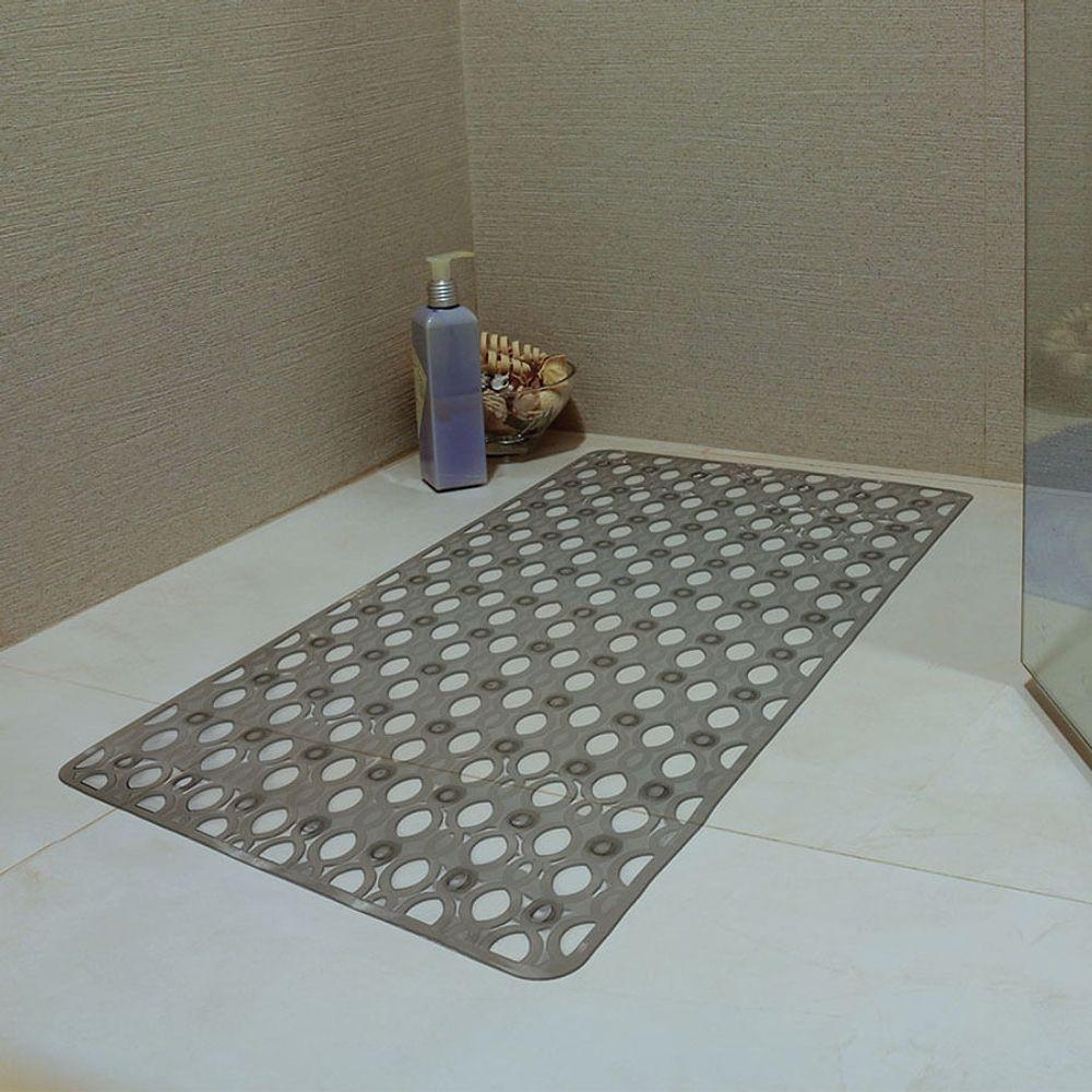 Tapete Antiderrapante De Box Fume Retangular 67x35cm - Uzoo Tapete De Box Retangular 67x35 Cm Fume - 1