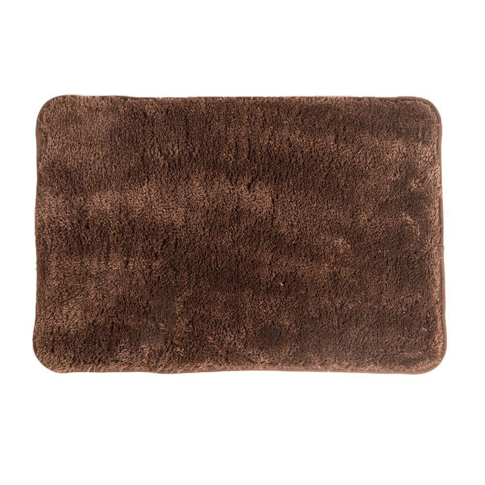 Tapete De Microfibra Comfort Marrom Plus 60x40cm - Uzoo Tapete Microfibra Comfort Plus 60x40cm Marrom - 1