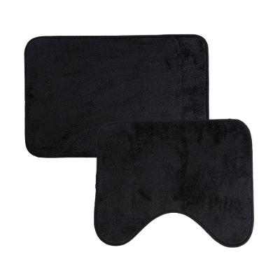 Jogo De Tapetes 2 Pçs Comfort Preto 58x38 - 50x40cm - Uzoo Jogo 2 Tapetes Microfibra Comfort 58x38-50x40cm Preto