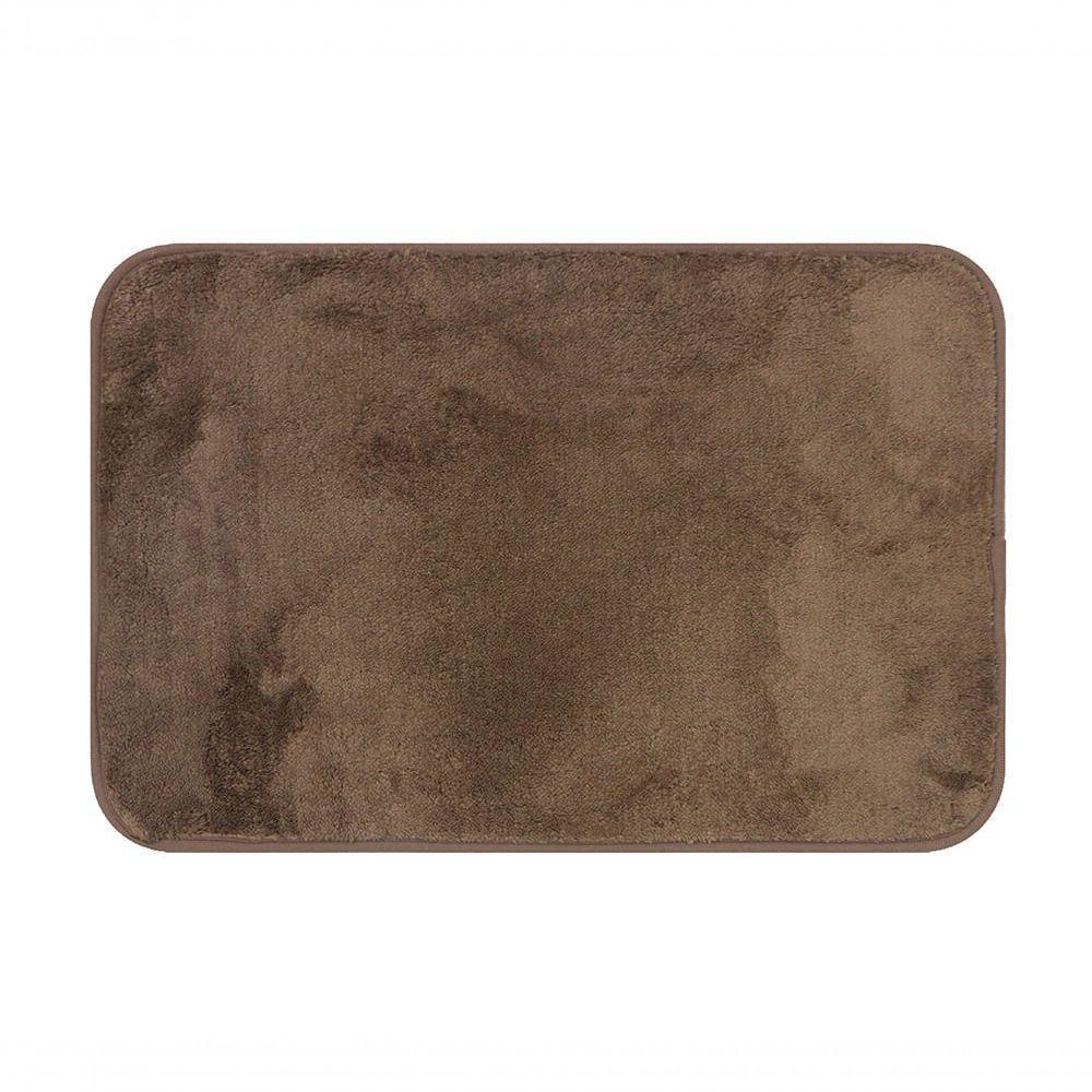 Tapete De Microfibra Comfort Marrom 58x38cm - Uzoo Tapete Microfibra Comfort 58x38cm Marrom - 1