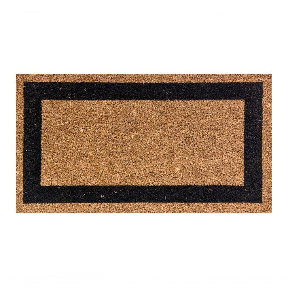 Capacho Fibra De Coco Borda Preto 60x33cm - Uzoo Capacho Fibra De Coco Rt 60x33cm Borda Preto - 1