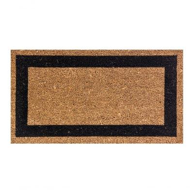 Capacho Fibra De Coco Borda Preto 60x33cm - Uzoo Capacho Fibra De Coco Rt 60x33cm Borda Preto