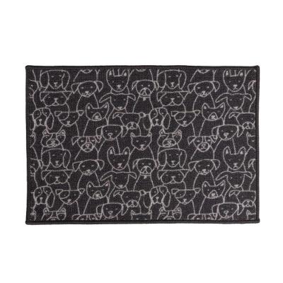 Tapete De Entrada Cachorros Cinza 60x40cm - Uzoo Tapete Entrada 60x40cm Cachorros Cinza