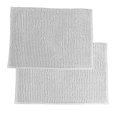 Jogo De Tapetes 2 Pçs Chenille Cinza Claro 60x40 - 50x40cm - Uzoo Jogo 2 Tapetes Chenille 60x40-50x40cm Cinza Claro