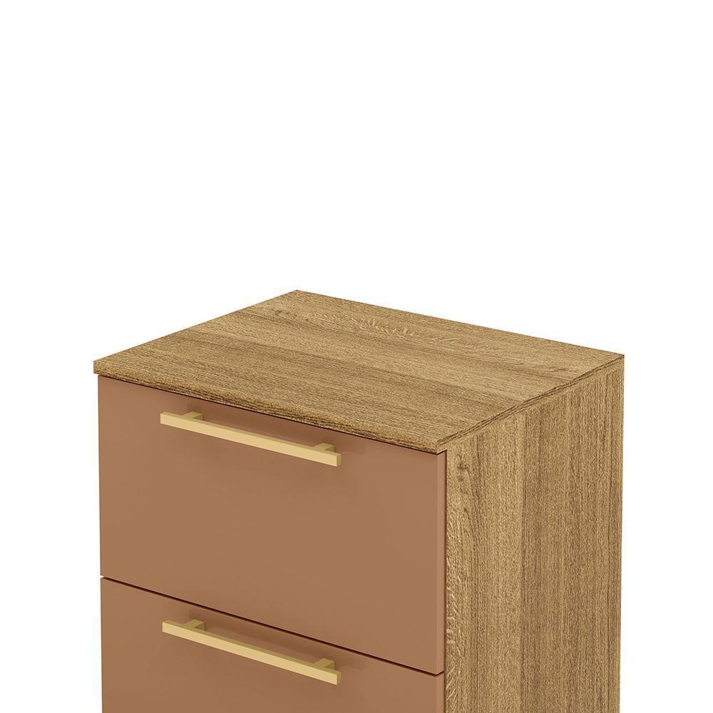 Mesa Cabeceira Quarto 50cm Com 2 Gavetas Magna Nature-camarim V01 - D'rossi - 6