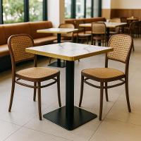 Conjunto Mesa De Jantar Redonda Venezia 70x70cm Branca Com 2 Cadeiras Roma - Marrom - 2