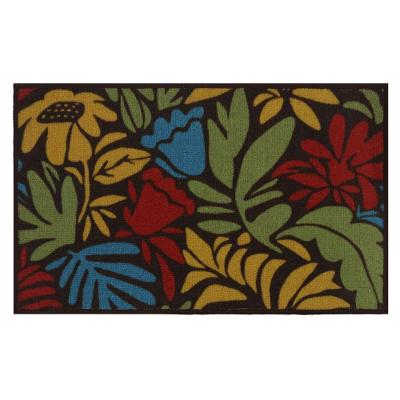 Tapete De Entrada Folhas Coloridas 75x45cm - Uzoo Tapete Entrada 75x45cm Folhas Coloridas