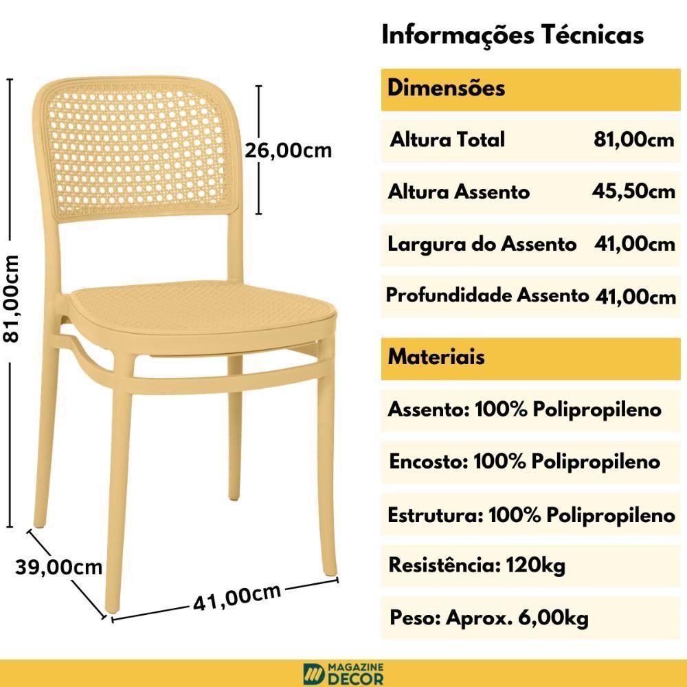 Conjunto Mesa De Jantar Redonda Venezia 70x70cm Preta Com 2 Cadeiras Roma - Nude - 8