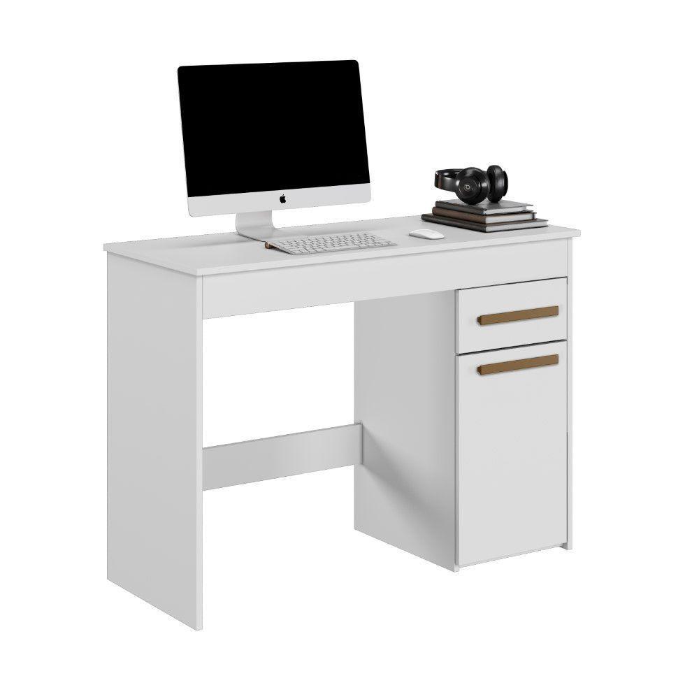 Escrivaninha Atenas 1 Porta E 1 Gaveta Arte Móveis Branco - 1