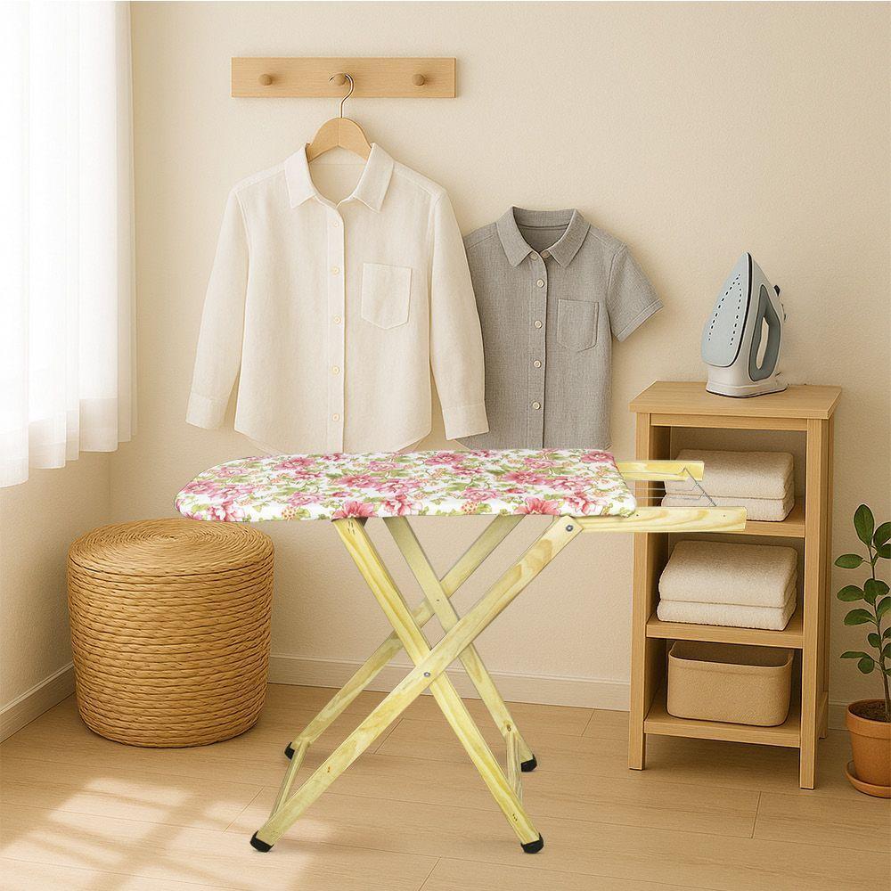 Tábua De Passar Roupa Dobrável De Madeira Layla 2 Níveis Estampada G02 - D'rossi Rosa - 1