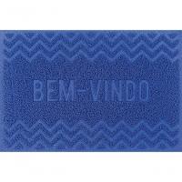 Capacho De Poa Vinílico Zig Zag Azul Reflex Blue C 60x40cm - Uzoo Capacho Vinilico Zigzag 60x40cm Azul Reflex Blue C - 1