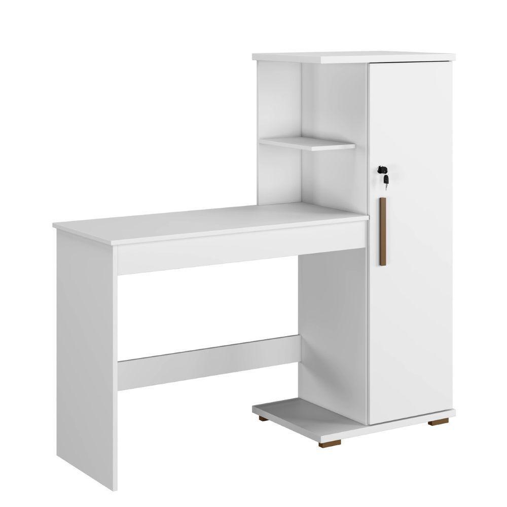 Escrivaninha Savana Com Porta Arte Móveis Branco - 1