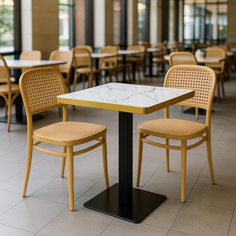 Conjunto Mesa De Jantar Redonda Venezia 70x70cm Branca Com 2 Cadeiras Roma - Nude - 2