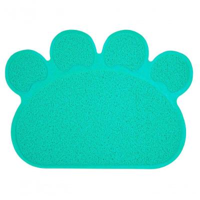 Tapete Pet Comedouro Vinílico Pata Turquesa 45x60cm - Uzoo Tapete Pet Vinilico 45x60cm Pata Turquesa 3q-p05 T