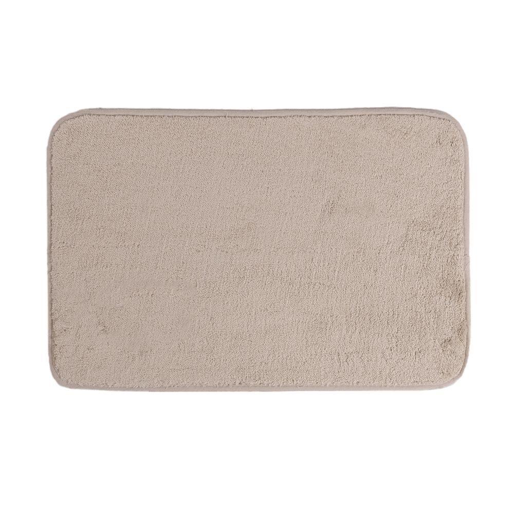 Tapete De Microfibra Comfort Bege Claro 58x38cm - Uzoo Tapete Microfibra Comfort 58x38cm Bege Claro - 1