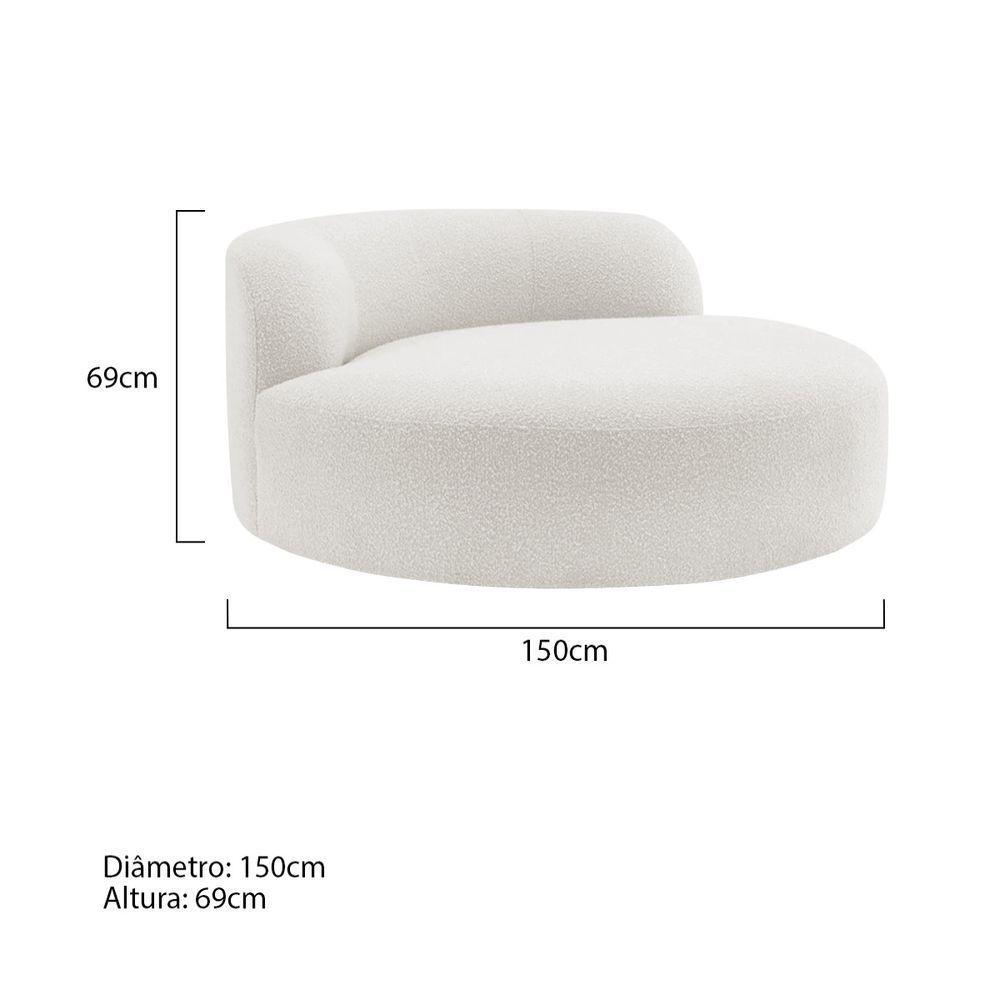 Poltrona Orgânica Chaise Rússia Bouclé - Doce Sonho Móveis Branco - 3